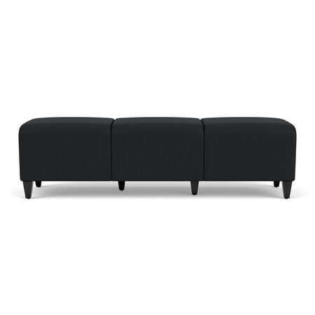 LESRO Siena Lounge Reception 3 Seat Bench, Black, MD Black Upholstery SN3001